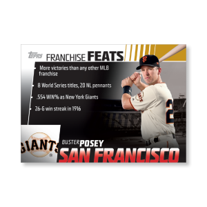 Buster Posey 2019 Topps Baseball Series 2 Franchise Feats Poster Gold Ed. # to 1- artbble-pos-19tbb2-5631-gold-s