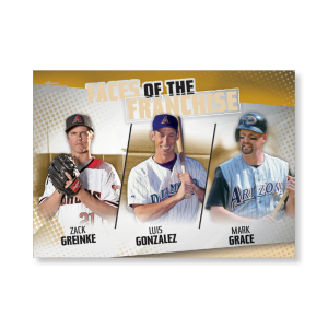 Greinke/Gonzalez/Grace 2019 Topps Baseball Series 2 Faces of the Franchise Poster Gold Ed. # to 1- artbble-pos-19tbb2-5652-gold-s