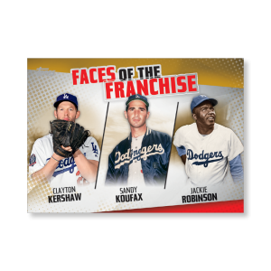 Kershaw/Koufax/Robinson 2019 Topps Baseball Series 2 Faces of the Franchise Poster Gold Ed. # to 1- artbble-pos-19tbb2-5664-gold-s