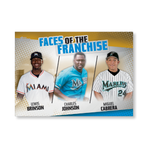 Brinson/Johnson/Cabrera 2019 Topps Baseball Series 2 Faces of the Franchise Poster Gold Ed. # to 1- artbble-pos-19tbb2-5665-gold-s