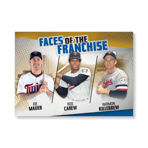 Mauer/Carew/Killebrew 2019 Topps Baseball Series 2 Faces of the Franchise Poster Gold Ed. # to 1- artbble-pos-19tbb2-5667-gold-s