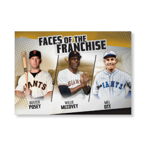 Posey/McCovey/Ott 2019 Topps Baseball Series 2 Faces of the Franchise Poster Gold Ed. # to 1- artbble-pos-19tbb2-5675-gold-s