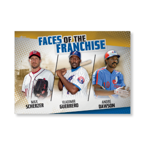 Scherzer/Guerrero/Dawson 2019 Topps Baseball Series 2 Faces of the Franchise Poster Gold Ed. # to 1- artbble-pos-19tbb2-5679-gold-s