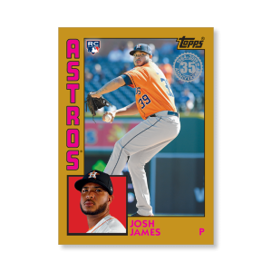 Josh James 2019 Topps Baseball Series 2 1984 Topps Baseball Rookies Poster Gold Ed. # to 1- artbble-pos-19tbb2-5817-gold-s