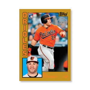 DJ Stewart 2019 Topps Baseball Series 2 1984 Topps Baseball Rookies Poster Gold Ed. # to 1- artbble-pos-19tbb2-5825-gold-s