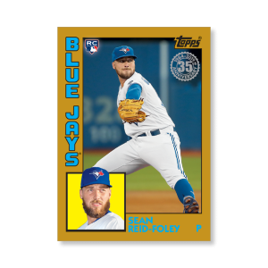 Sean Reid-Foley 2019 Topps Baseball Series 2 1984 Topps Baseball Rookies Poster Gold Ed. # to 1- artbble-pos-19tbb2-5827-gold-s