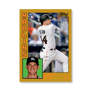 Austin Dean 2019 Topps Baseball Series 2 1984 Topps Baseball Rookies Poster Gold Ed. # to 1- artbble-pos-19tbb2-5842-gold-s