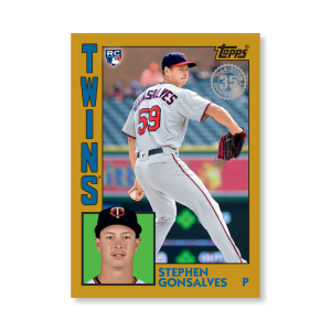 Stephen Gonsalves 2019 Topps Baseball Series 2 1984 Topps Baseball Rookies Poster Gold Ed. # to 1- artbble-pos-19tbb2-5845-gold-s