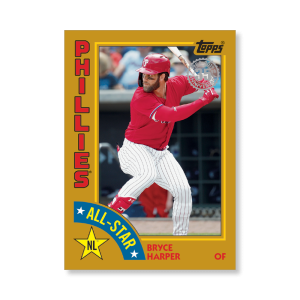 Bryce Harper 2019 Topps Baseball Series 2 1984 Topps Baseball All Stars Poster Gold Ed. # to 1- artbble-pos-19tbb2-5874-gold-s
