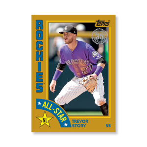 Trevor Story 2019 Topps Baseball Series 2 1984 Topps Baseball All Stars Poster Gold Ed. # to 1- artbble-pos-19tbb2-5885-gold-s
