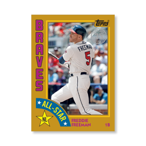 Freddie Freeman 2019 Topps Baseball Series 2 1984 Topps Baseball All Stars Poster Gold Ed. # to 1- artbble-pos-19tbb2-5895-gold-s