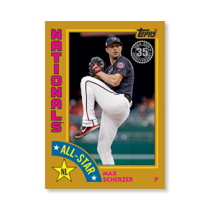 Max Scherzer 2019 Topps Baseball Series 2 1984 Topps Baseball All Stars Poster Gold Ed. # to 1- artbble-pos-19tbb2-5900-gold-s