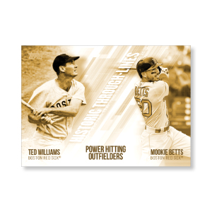 Williams/Betts 2019 Topps Baseball Series 2 Historic Through Lines Poster Gold Ed. # to 1- artbble-pos-19tbb2-7103-gold-s