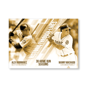 Rodriguez/Machado 2019 Topps Baseball Series 2 Historic Through Lines Poster Gold Ed. # to 1- artbble-pos-19tbb2-7114-gold-s