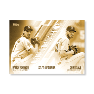 Johnson/Sale 2019 Topps Baseball Series 2 Historic Through Lines Poster Gold Ed. # to 1- artbble-pos-19tbb2-7115-gold-s