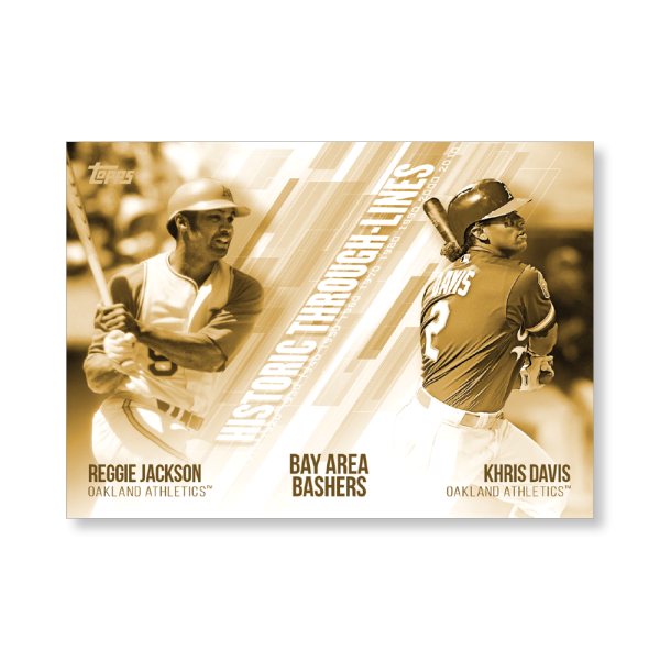 Jackson/Davis 2019 Topps Baseball Series 2 Historic Through Lines Poster Gold Ed. # to 1- artbble-pos-19tbb2-7125-gold-s