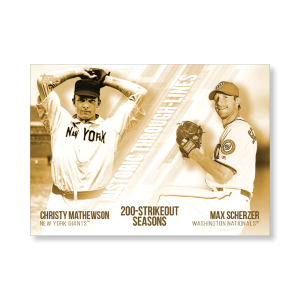 Mathewson/Scherzer 2019 Topps Baseball Series 2 Historic Through Lines Poster Gold Ed. # to 1- artbble-pos-19tbb2-7133-gold-s
