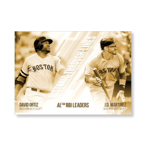 Ortiz/Martinez 2019 Topps Baseball Series 2 Historic Through Lines Poster Gold Ed. # to 1- artbble-pos-19tbb2-7148-gold-s