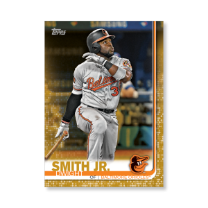 Dwight Smith Jr. 2019 Topps Baseball Update Series Traded Players Poster Gold Ed. # to 1- artbble-pos-19tbus-1008-gold-s