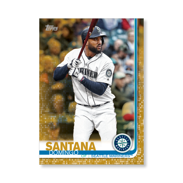 Domingo Santana 2019 Topps Baseball Update Series Traded Players Poster Gold Ed. # to 1- artbble-pos-19tbus-1038-gold-s
