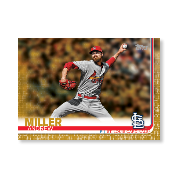 Andrew Miller 2019 Topps Baseball Update Series Traded Players Poster Gold Ed. # to 1- artbble-pos-19tbus-1052-gold-s