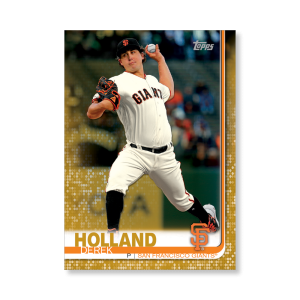 Derek Holland 2019 Topps Baseball Update Series Traded Players Poster Gold Ed. # to 1- artbble-pos-19tbus-1068-gold-s