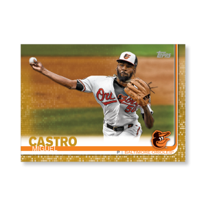 Miguel Castro 2019 Topps Baseball Update Series Traded Players Poster Gold Ed. # to 1- artbble-pos-19tbus-1080-gold-s
