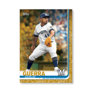Junior Guerra 2019 Topps Baseball Update Series Traded Players Poster Gold Ed. # to 1- artbble-pos-19tbus-1097-gold-s