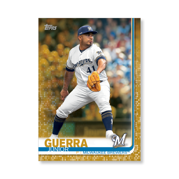 Junior Guerra 2019 Topps Baseball Update Series Traded Players Poster Gold Ed. # to 1- artbble-pos-19tbus-1097-gold-s