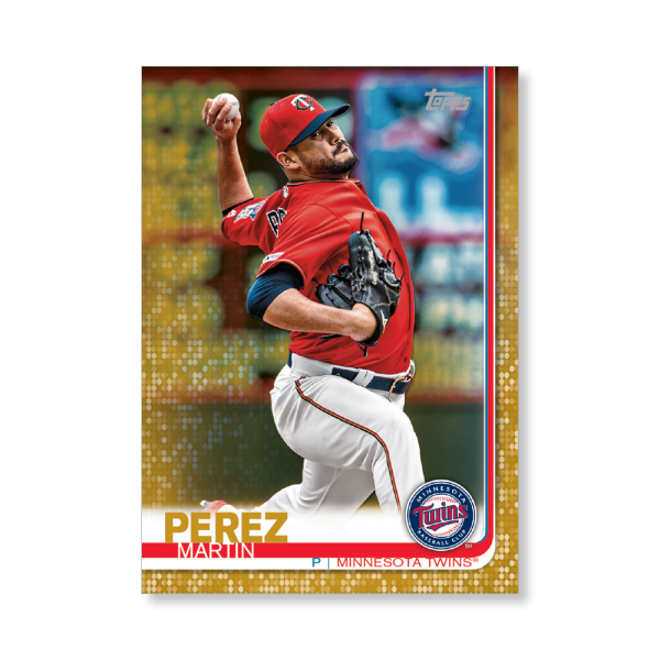 Martin Perez 2019 Topps Baseball Update Series Traded Players Poster Gold Ed. # to 1- artbble-pos-19tbus-1100-gold-s