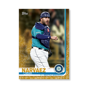 Omar Narvaez 2019 Topps Baseball Update Series Traded Players Poster Gold Ed. # to 1- artbble-pos-19tbus-1119-gold-s