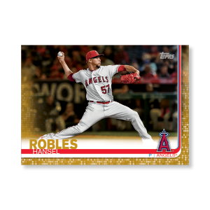 Hansel Robles 2019 Topps Baseball Update Series Traded Players Poster Gold Ed. # to 1- artbble-pos-19tbus-1131-gold-s