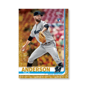 Nick Anderson 2019 Topps Baseball Update Series Rookies Poster Gold Ed. # to 1- artbble-pos-19tbus-1220-gold-s