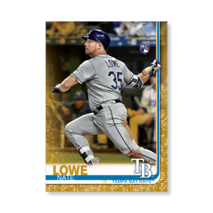 Nate Lowe 2019 Topps Baseball Update Series Rookies Poster Gold Ed. # to 1- artbble-pos-19tbus-1226-gold-s
