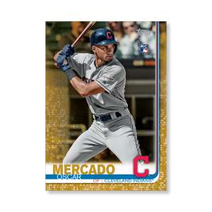 Oscar Mercado 2019 Topps Baseball Update Series Rookies Poster Gold Ed. # to 1- artbble-pos-19tbus-1263-gold-s