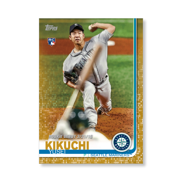 Yusei Kikuchi 2019 Topps Baseball Update Series Rookie Debut Poster Gold Ed. # to 1- artbble-pos-19tbus-1401-gold-s