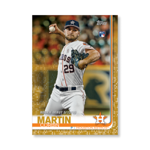 Corbin Martin 2019 Topps Baseball Update Series Rookie Debut Poster Gold Ed. # to 1- artbble-pos-19tbus-1416-gold-s
