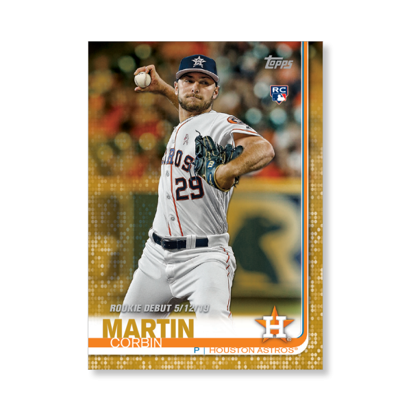 Corbin Martin 2019 Topps Baseball Update Series Rookie Debut Poster Gold Ed. # to 1- artbble-pos-19tbus-1416-gold-s
