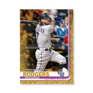 Brendan Rodgers 2019 Topps Baseball Update Series Rookie Debut Poster Gold Ed. # to 1- artbble-pos-19tbus-1419-gold-s
