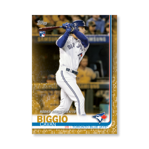 Cavan Biggio 2019 Topps Baseball Update Series Rookie Debut Poster Gold Ed. # to 1- artbble-pos-19tbus-1420-gold-s