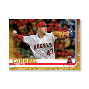 Griffin Canning 2019 Topps Baseball Update Series Rookie Debut Poster Gold Ed. # to 1- artbble-pos-19tbus-1421-gold-s