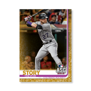 Trevor Story 2019 Topps Baseball Update Series MLB All Stars Poster Gold Ed. # to 1- artbble-pos-19tbus-1630-gold-s