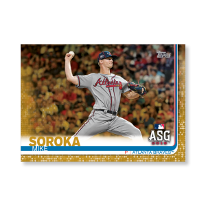 Mike Soroka 2019 Topps Baseball Update Series MLB All Stars Poster Gold Ed. # to 1- artbble-pos-19tbus-1654-gold-s