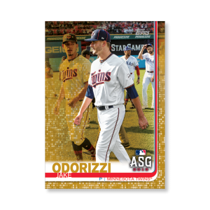 Jake Odorizzi 2019 Topps Baseball Update Series MLB All Stars Poster Gold Ed. # to 1- artbble-pos-19tbus-1655-gold-s
