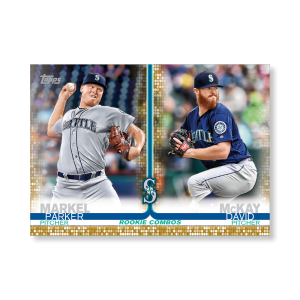 Seattle Mariners 2019 Topps Baseball Update Series Rookie Combos Poster Gold Ed. # to 1- artbble-pos-19tbus-1906-gold-s