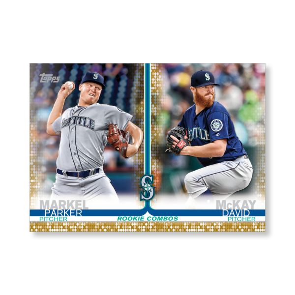 Seattle Mariners 2019 Topps Baseball Update Series Rookie Combos Poster Gold Ed. # to 1- artbble-pos-19tbus-1906-gold-s