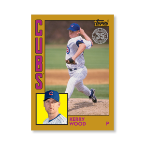 Kerry Wood 2019 Topps Baseball Update Series 1985 Topps Baseball Poster Gold Ed. # to 1- artbble-pos-19tbus-5102-gold-s
