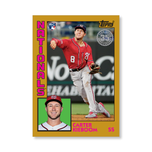 Carter Kieboom 2019 Topps Baseball Update Series 1997 Topps Baseball Poster Gold Ed. # to 1- artbble-pos-19tbus-5114-gold-s