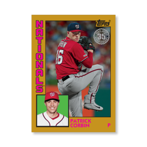 Patrick Corbin 2019 Topps Baseball Update Series 2018 Topps Baseball Poster Gold Ed. # to 1- artbble-pos-19tbus-5135-gold-s