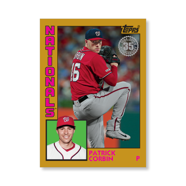 Patrick Corbin 2019 Topps Baseball Update Series 2018 Topps Baseball Poster Gold Ed. # to 1- artbble-pos-19tbus-5135-gold-s